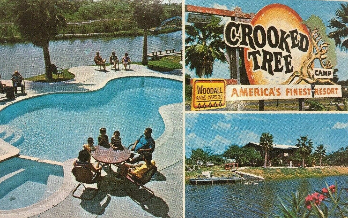 Brownsville TX Postcard Crooked Tree Camp Resort