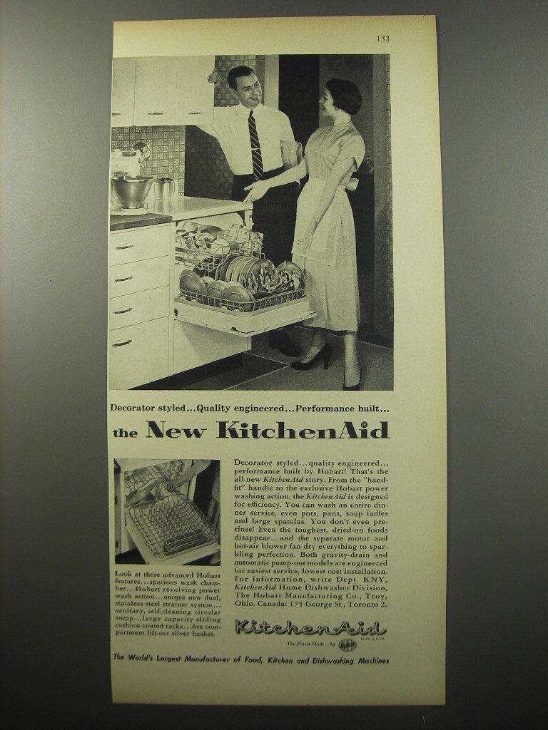 1955 KitchenAid Dishwasher Ad - Decorator styled.. quality engineered