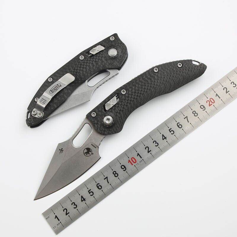Y-START Camping Knife Hunting Folding Knife M390 Blade Carbon fiber Handle-H58