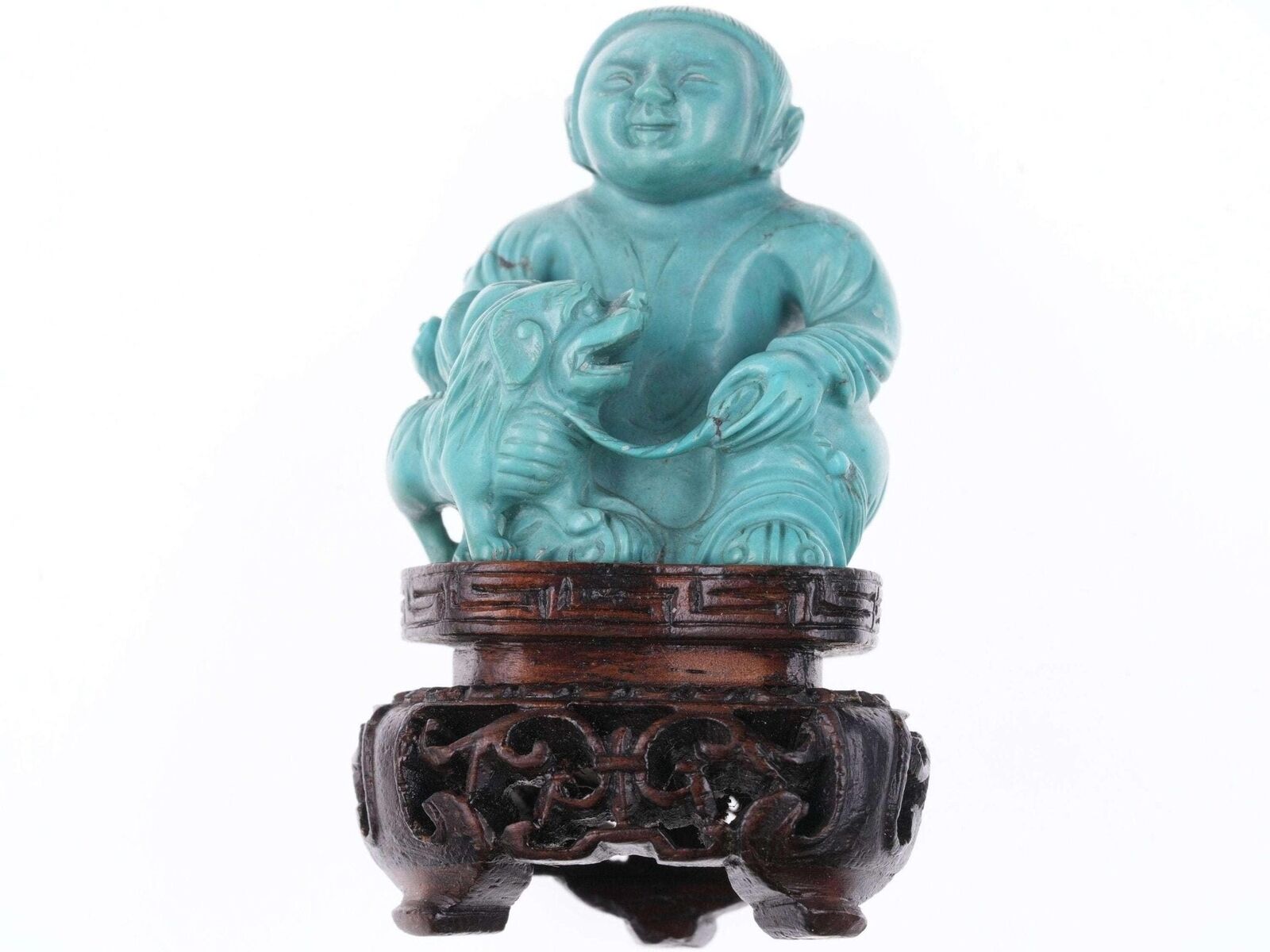 Chinese Republic period carved turquoise figure