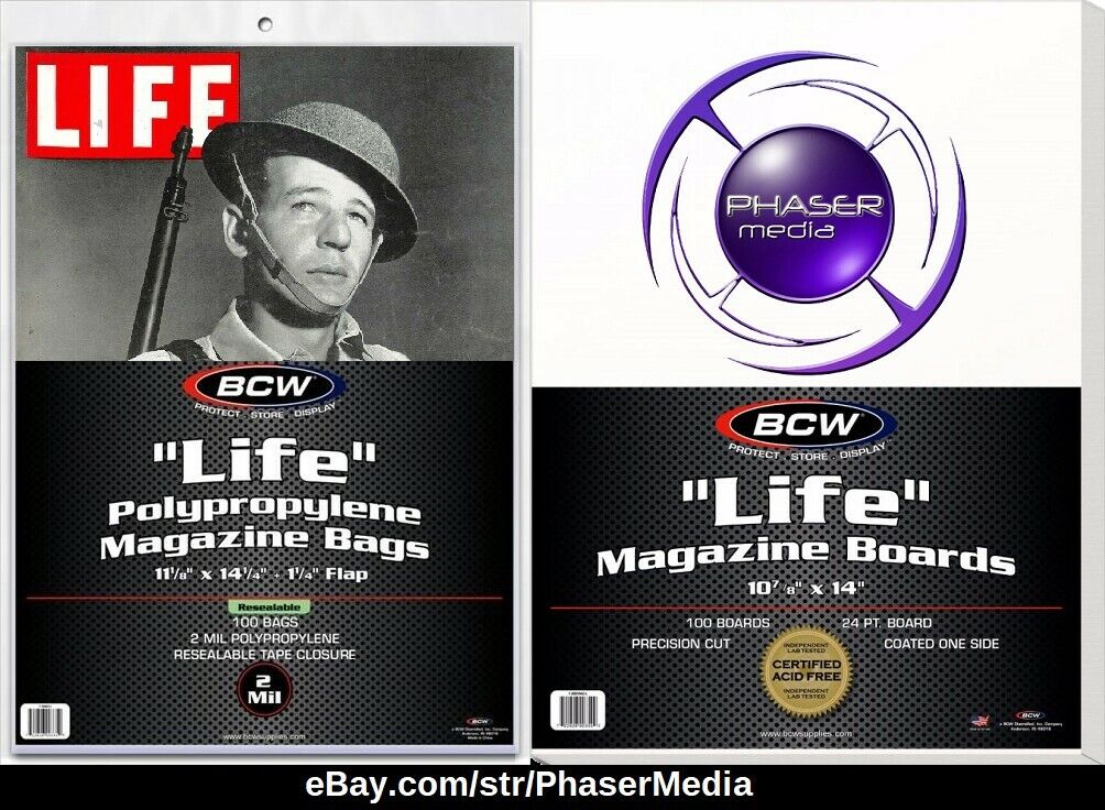 BCW Life Magazine Bag Resealable & BCW Life Mag Board 01 CT. EA. COMBO (SINGLES)