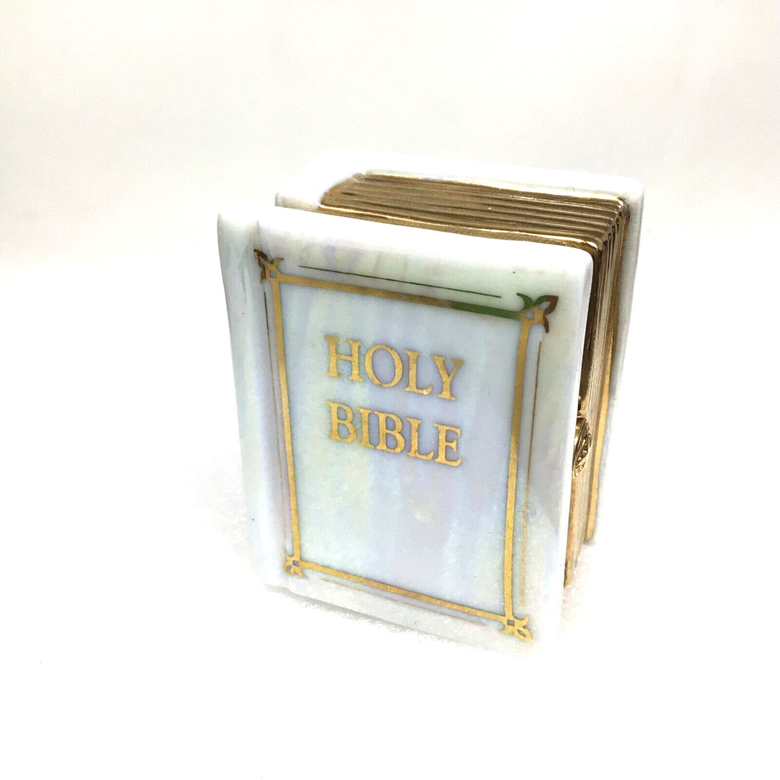 VTG 1998 Holy Bible Hinged Small Trinket Box Gethsemane Scene Inside