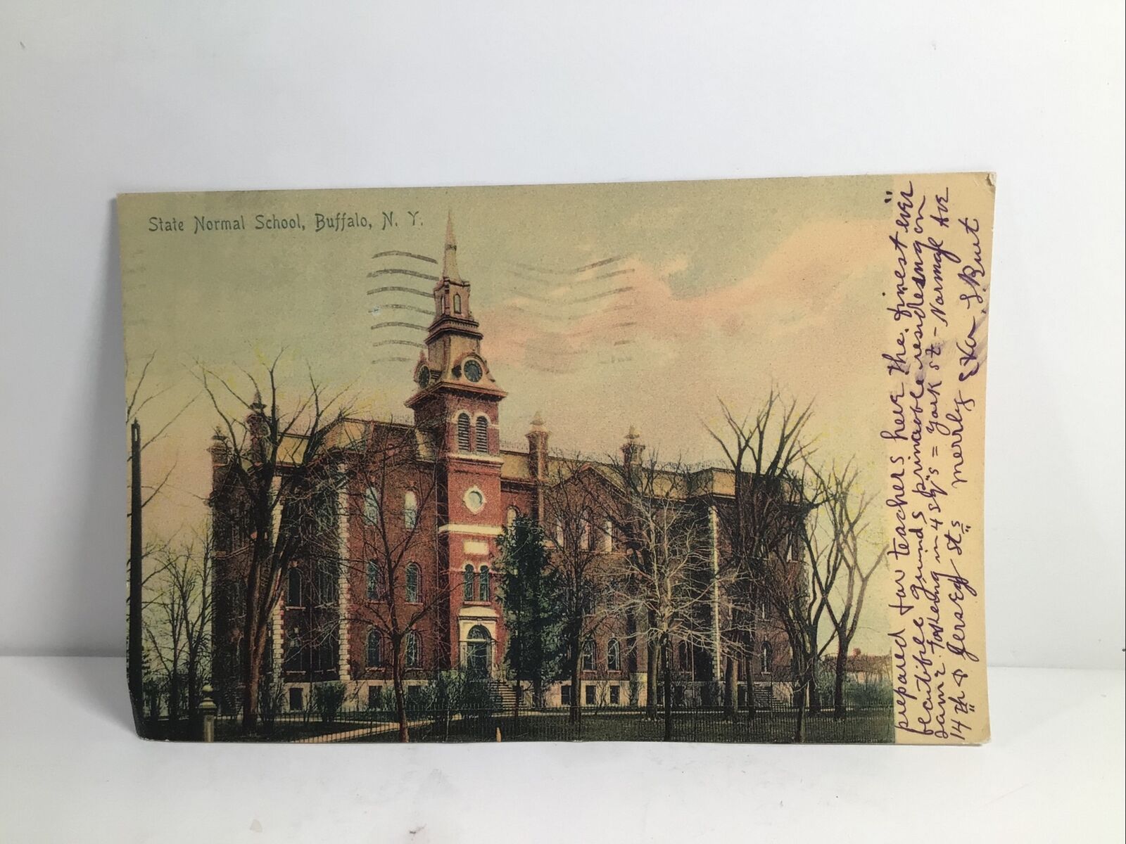VTG Postcard State Normal School, Buffalo, N. Y. Scenic Posted Postmarked