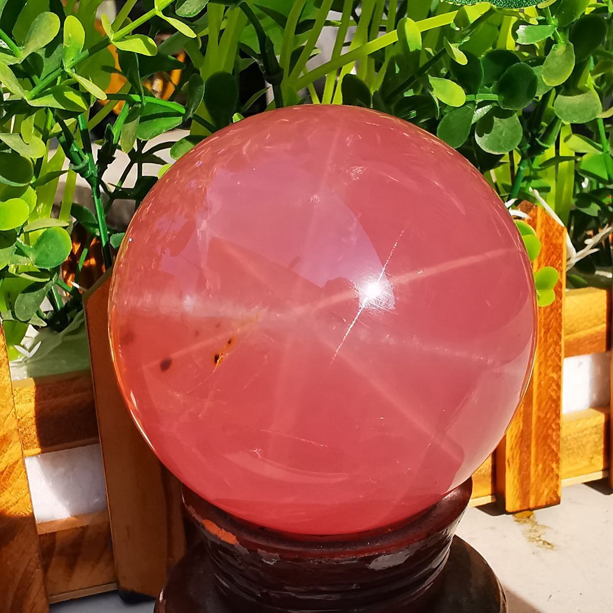 630g Top Natural Hexawn  rose quartz crystal sphere  ball reiki Healing