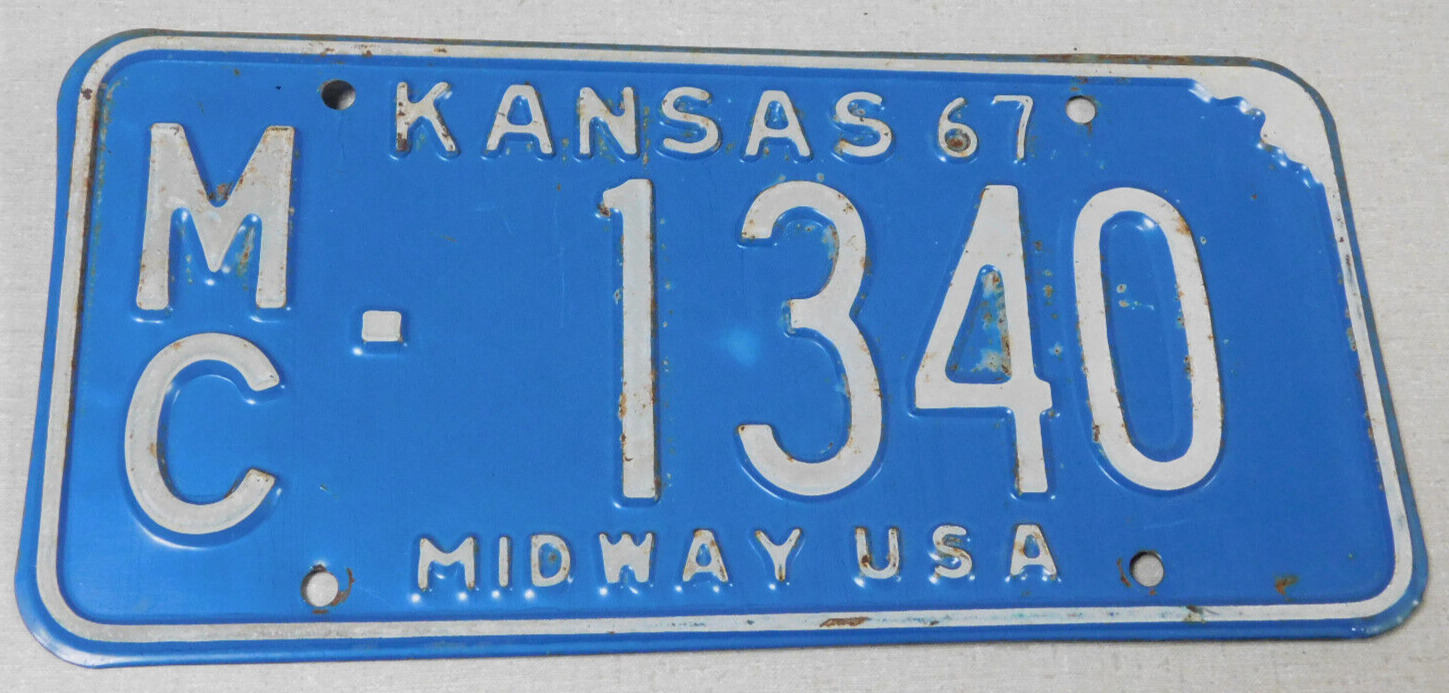 1967 Kansas passenger car license plate Mitchell county