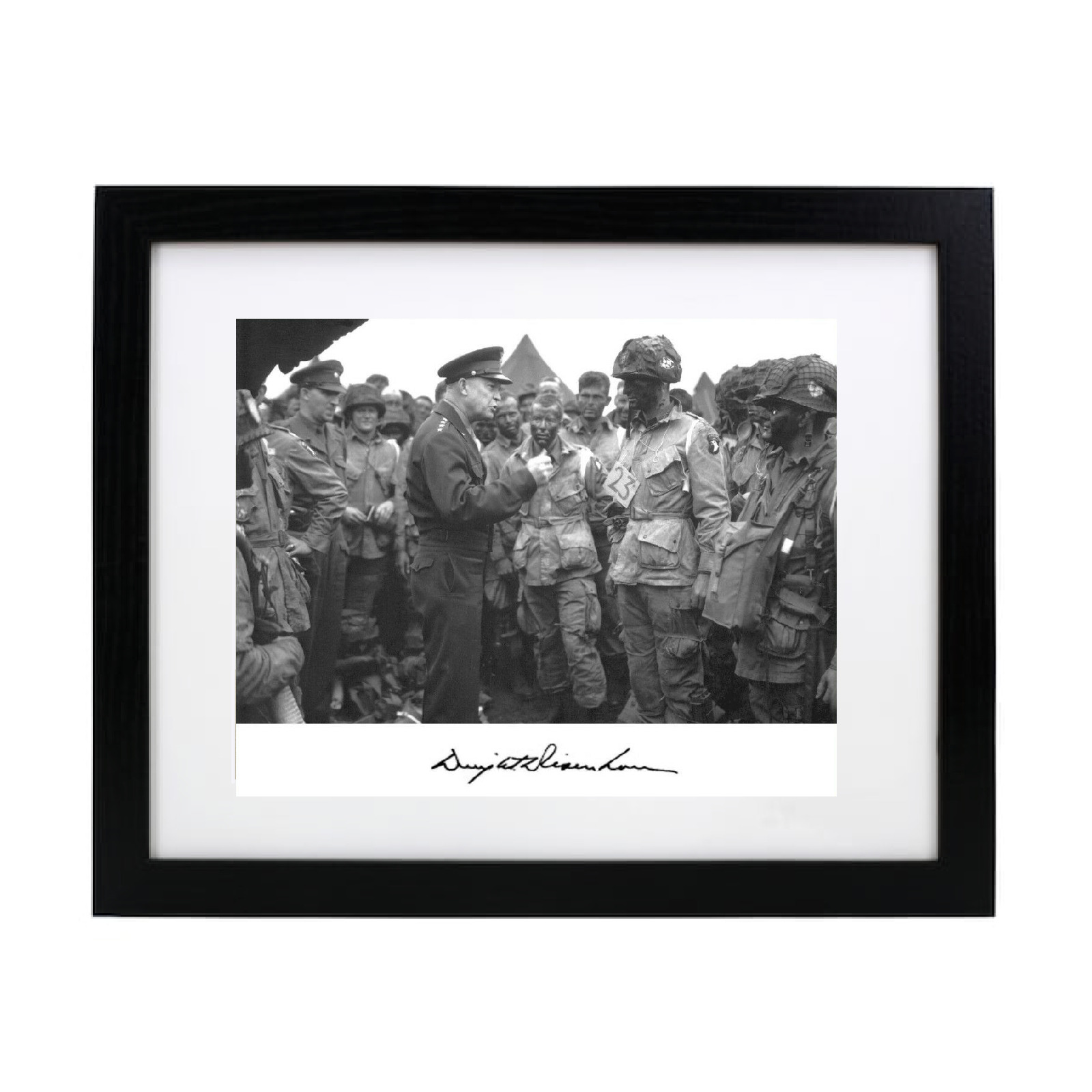 General Dwight Eisenhower Facsimile D-Day World War 2 WWII Framed Matted Photo