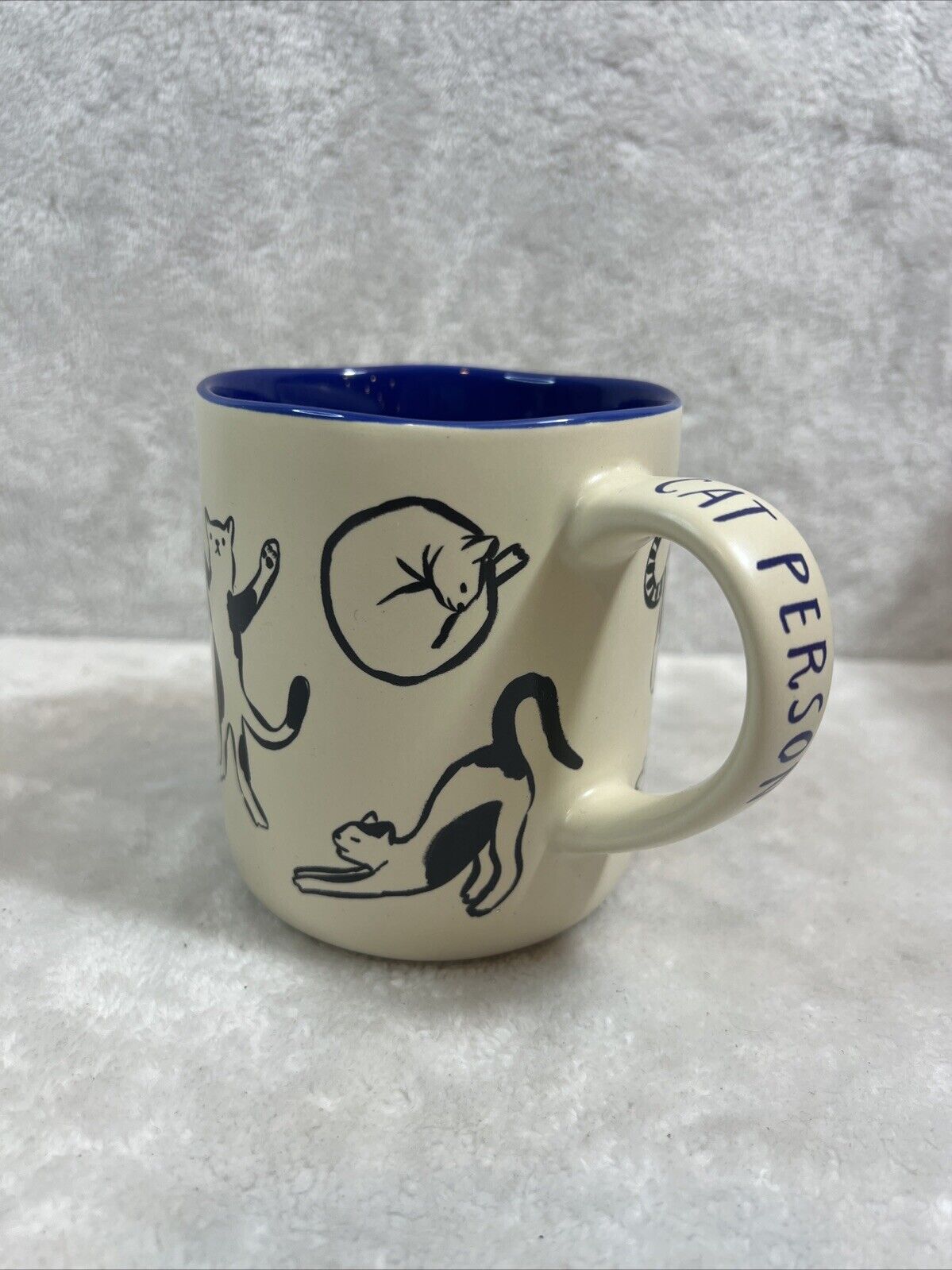 Opalhouse Collectible Cat Person Feline Stoneware Coffee Cup Mug Ivory 16 oz.