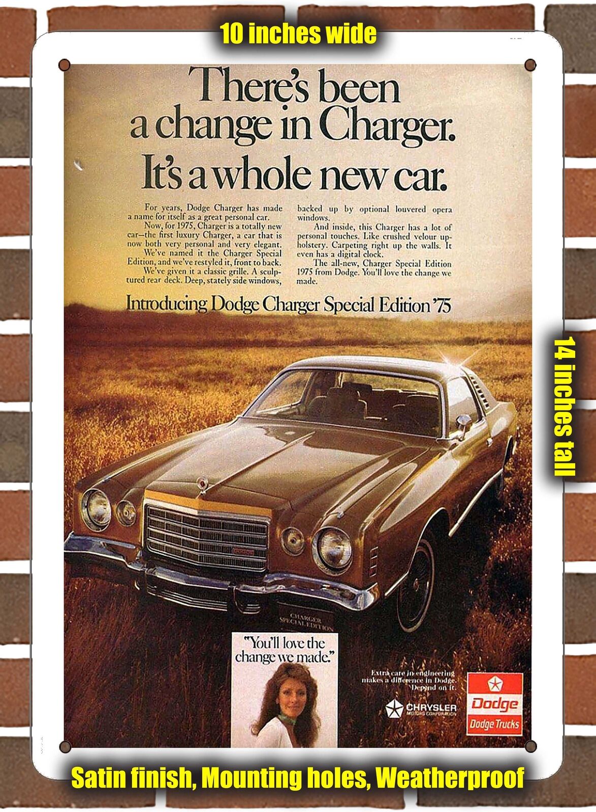 METAL SIGN - 1975 Dodge Vintage Ad 01