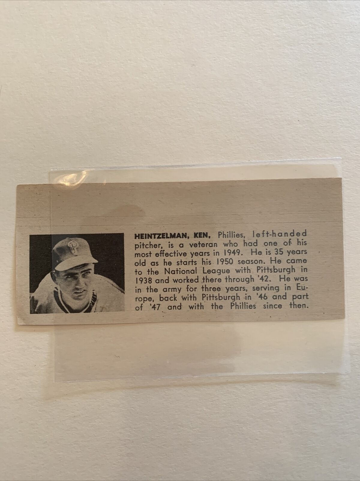 Ken Heintzelman Phillies & Roy Campanella Dodgers 1950 WWIS Baseball Panel