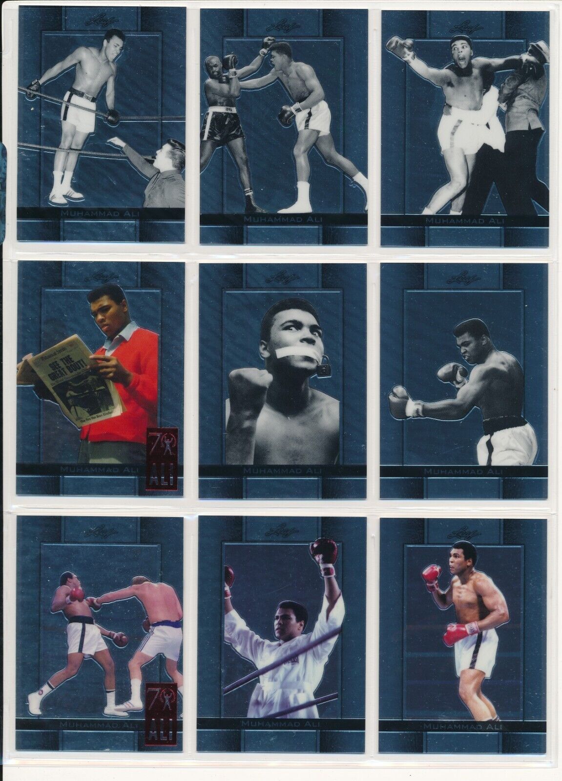 2010 Leaf Muhammad Ali Base & 70th Chrome Card Mixed Lot of (9) Cards #4