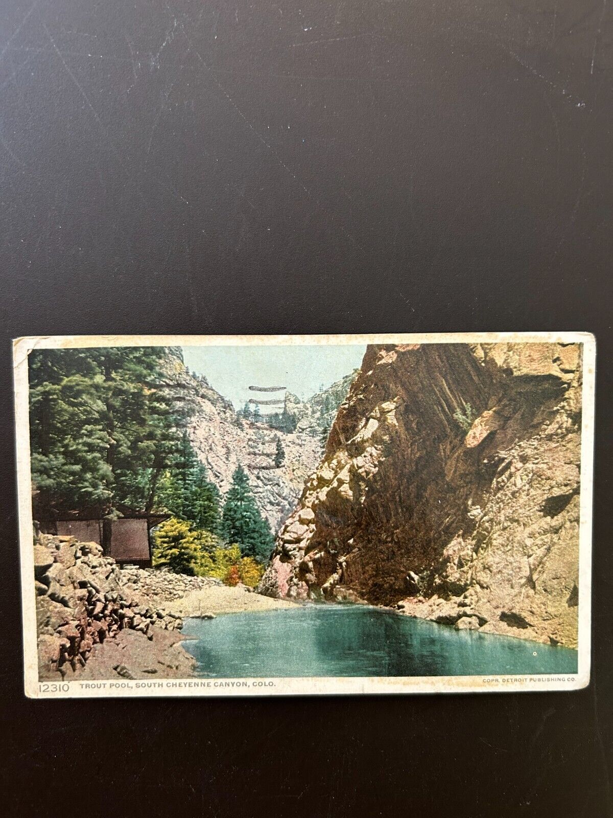 Trout pool South Cheyenne Canyon Colorado 1922 postcard