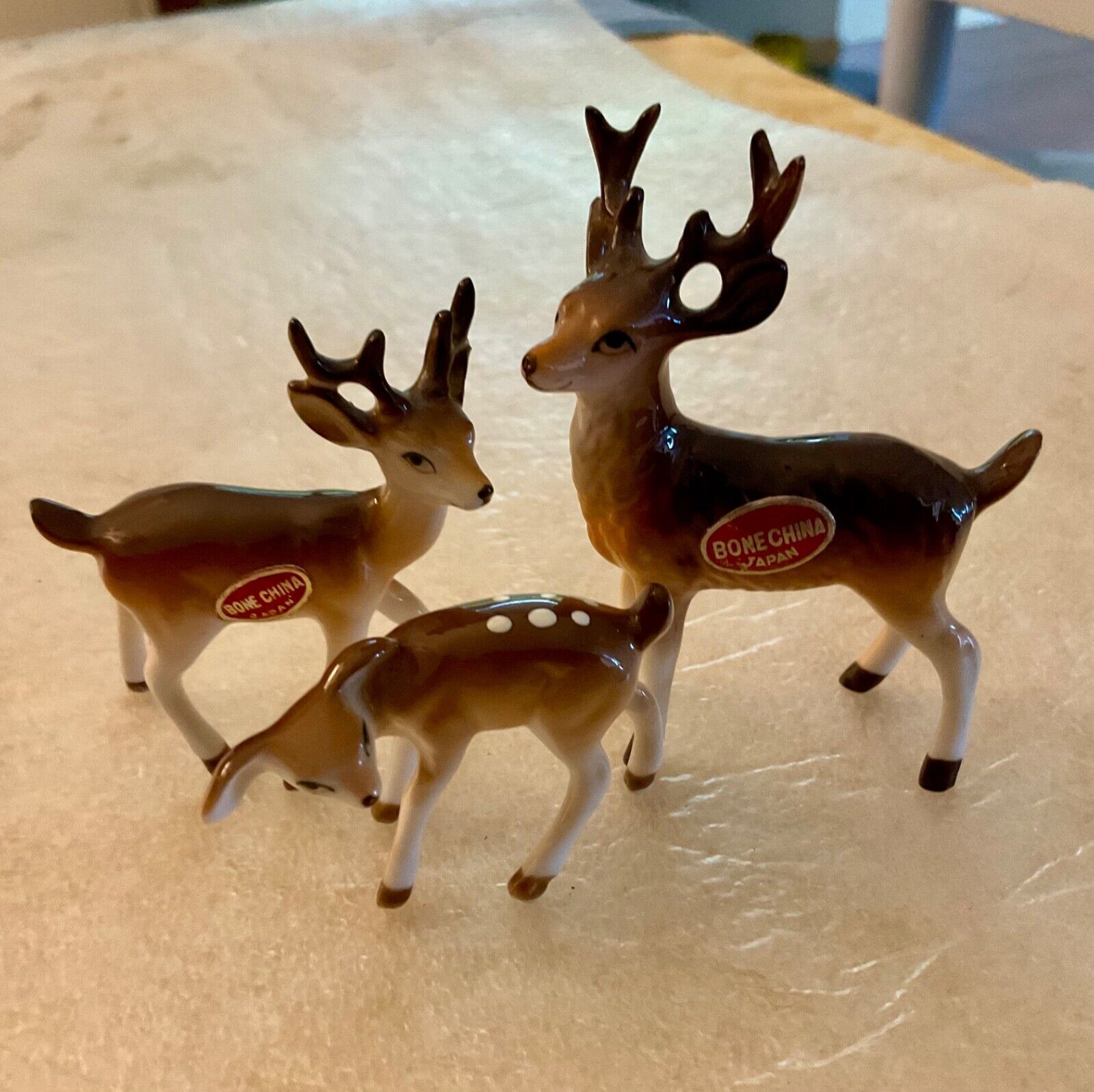 Vintage Bone China Miniature Deer Set
