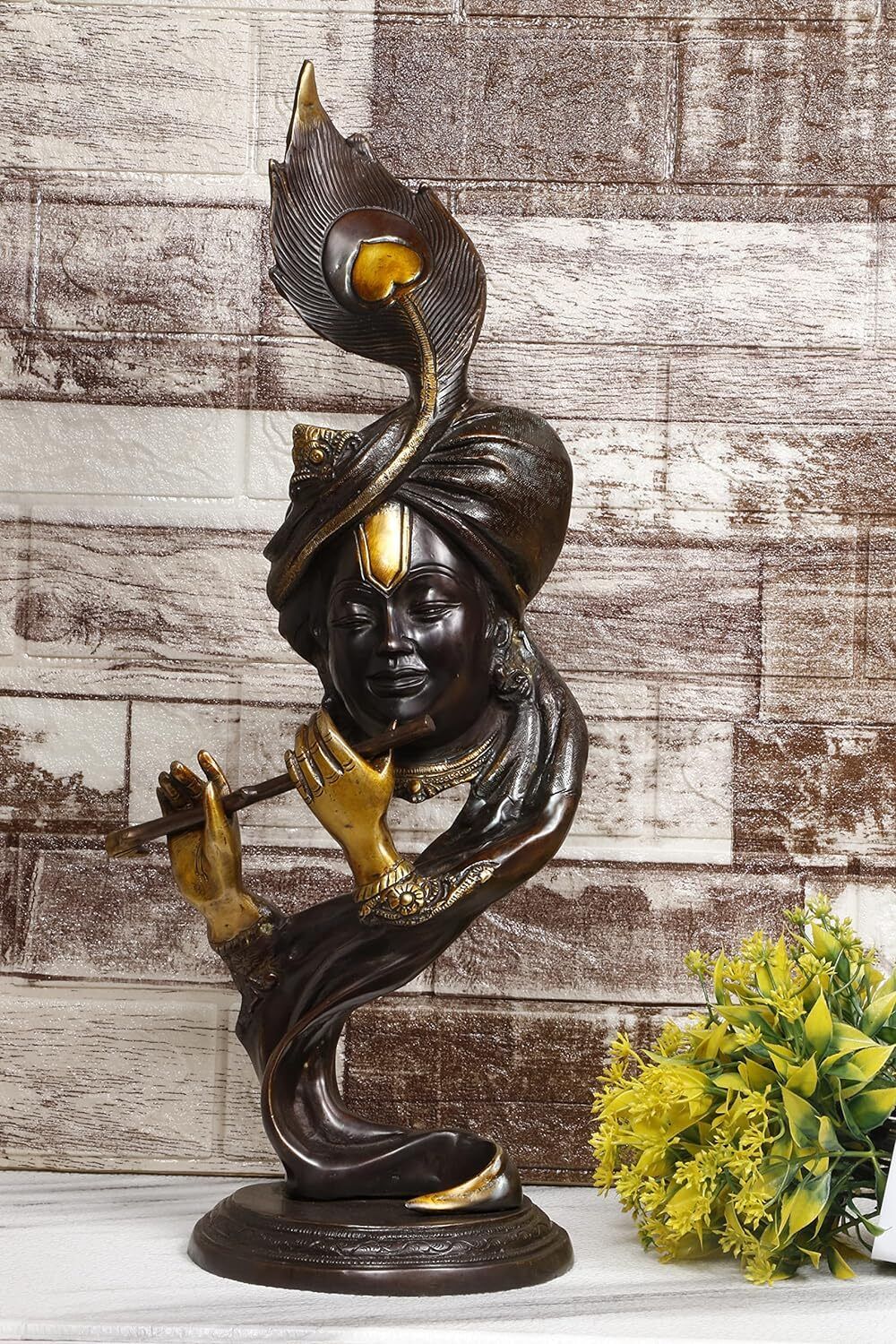 Brass Lord Krishna Statue Home Gallery Decor Pooja Idol Marriage Gift 20 Inch