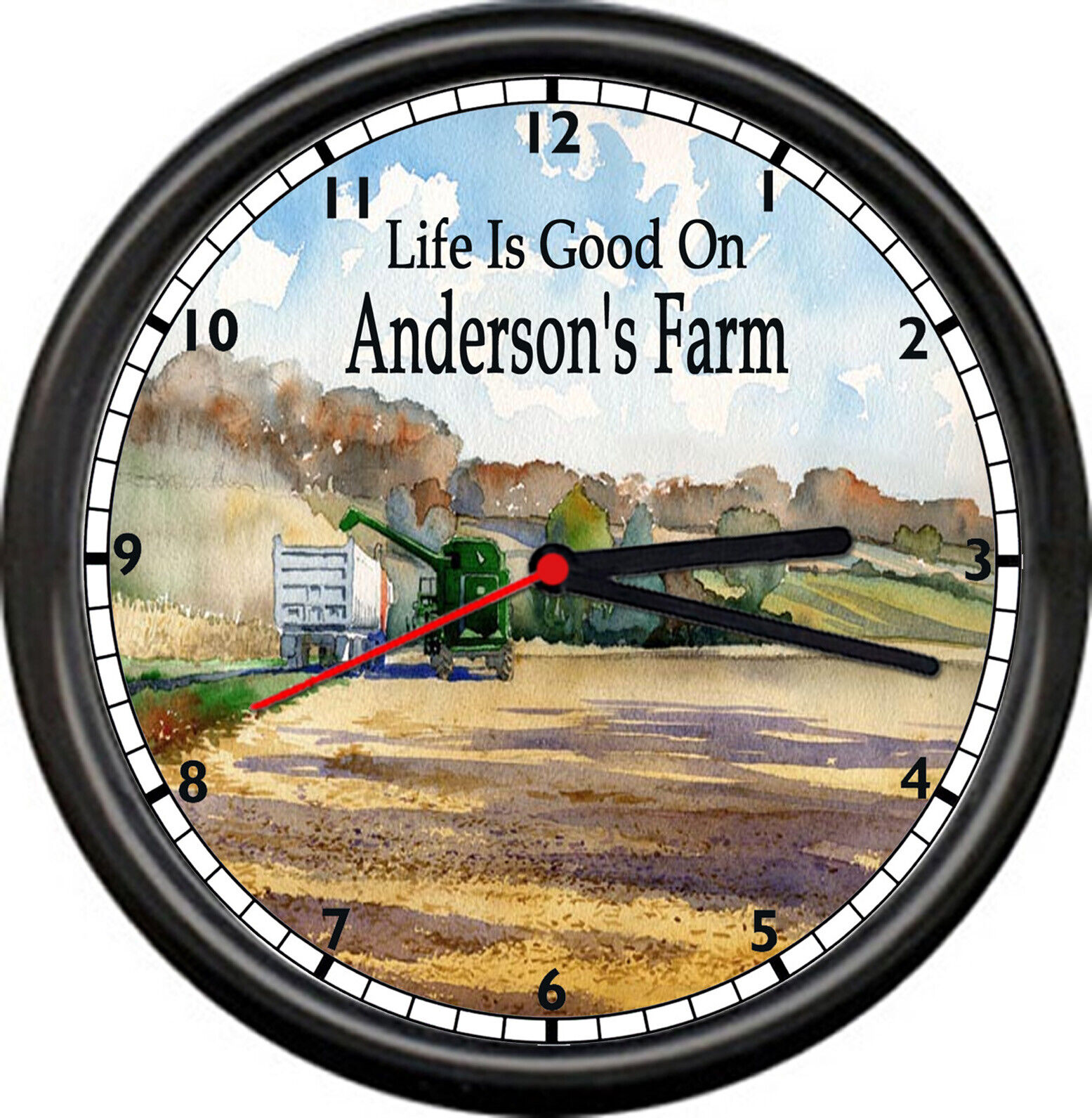 Personalized Tractor Family Farm Farmer Barn Country Life Is Good Wall Clock