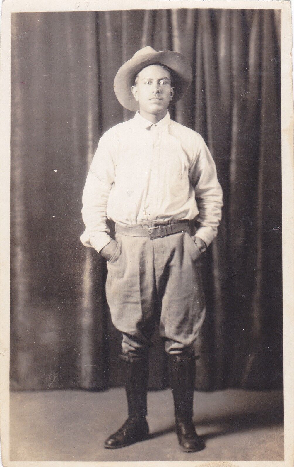 RPPC Postcard of Spanish Cowboy maybe from Mexico or Mexican Revolution ID Name