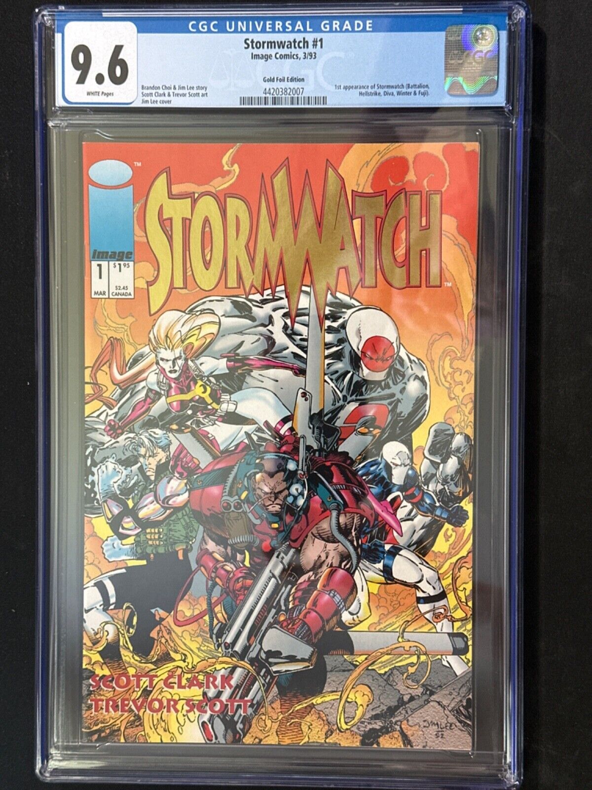 STORMWATCH 1 CGC 9.6 GOLD FOIL TITLE VARIANT (1993, IMAGE COMICS) - VERY RARE 