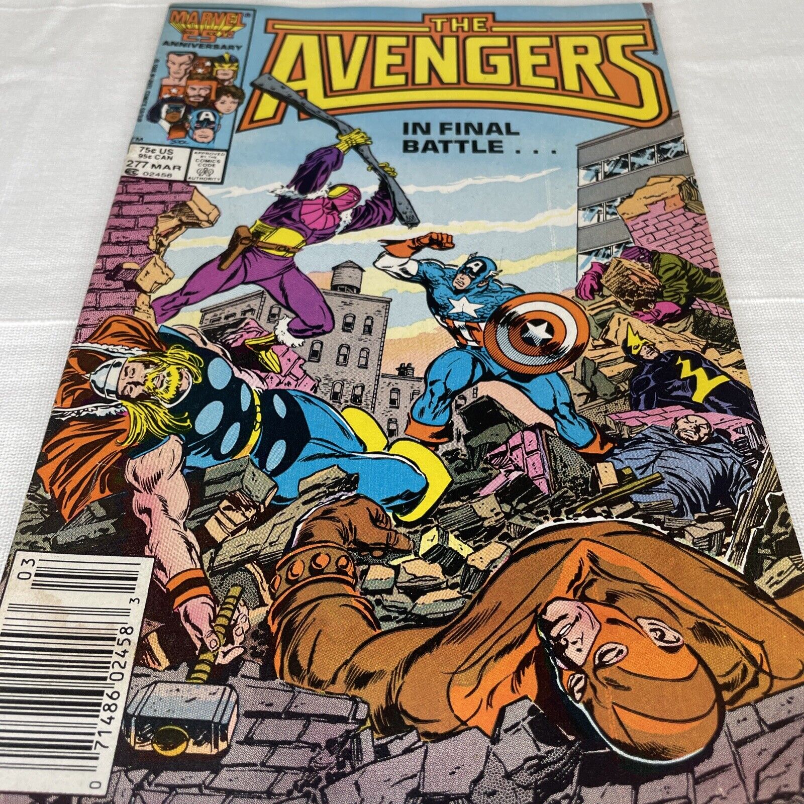 Avengers #277 NEWSSTAND (1987) John Buscema Palmer In Final Battle Mid Grade