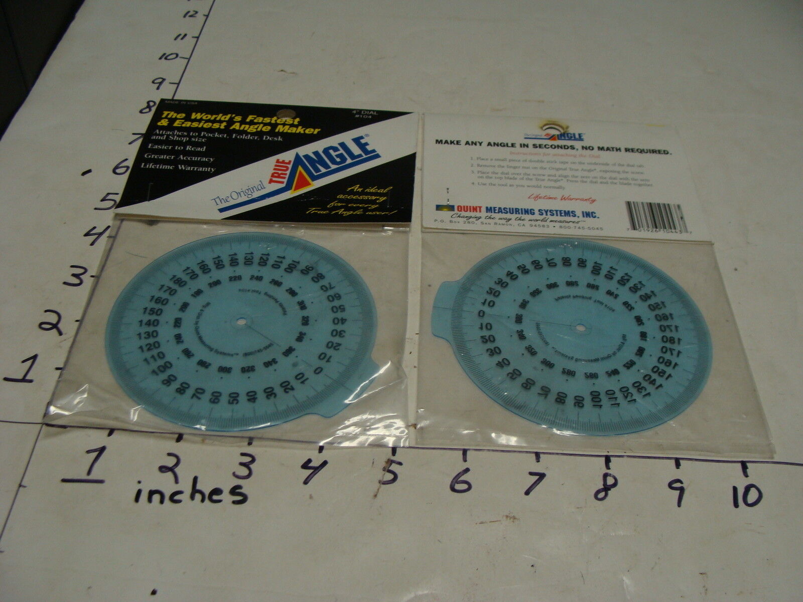 2 sealed TRUE ANGLE MAKERS, 4 inch dial