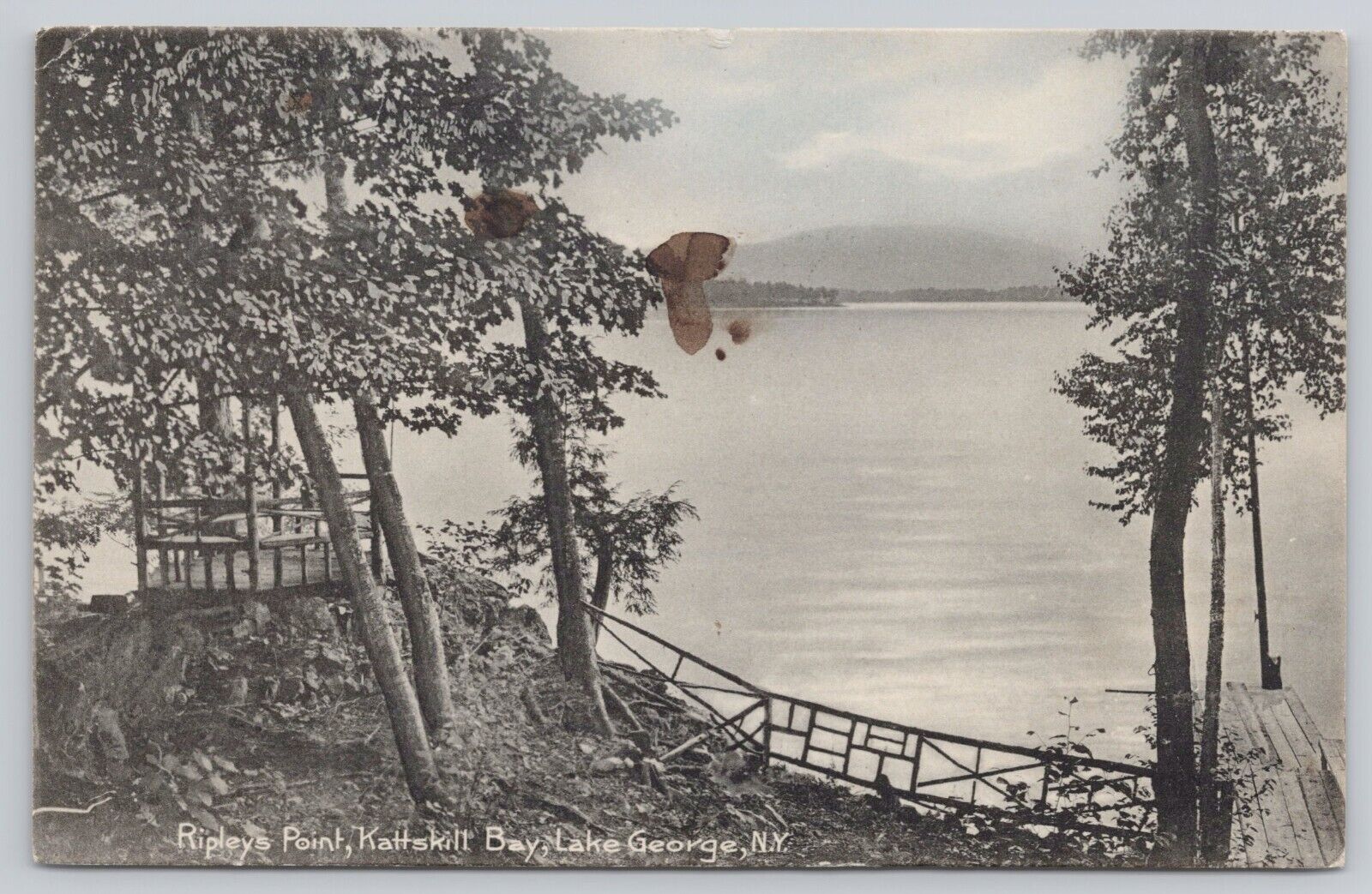 Vtg Post Card Ripleys Point, Kattskill Bay, Lake George, N.Y. F30
