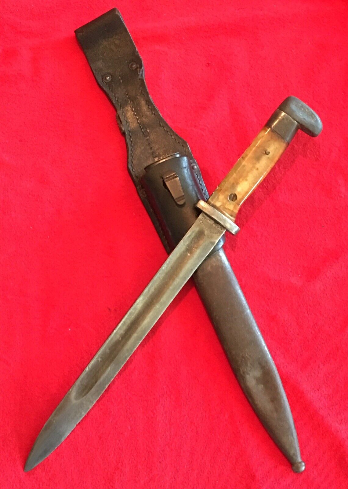 WW2 THEATER KNIFE FROM GERMAN BAYONET - RARE GERR HELLER MARIENTAL CONVERSION.