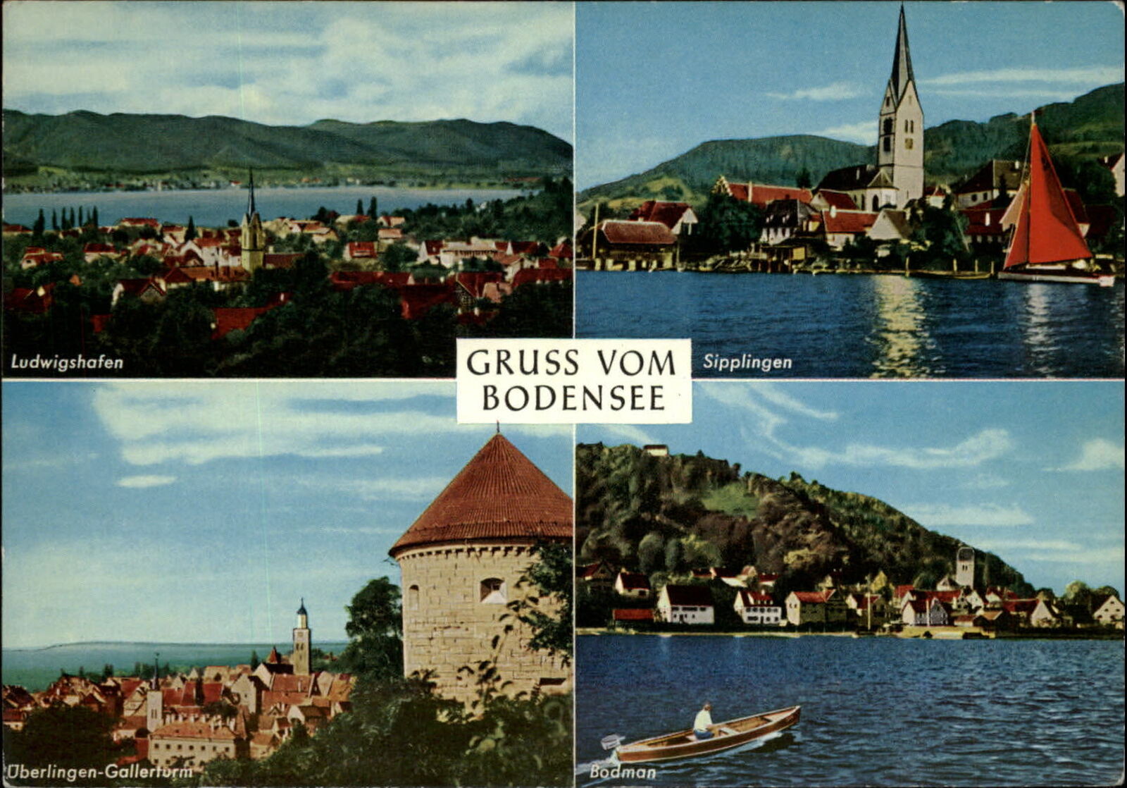 Germany Gruss Vom Bodensee Lake Constance) multiview ~ postcard  sku291