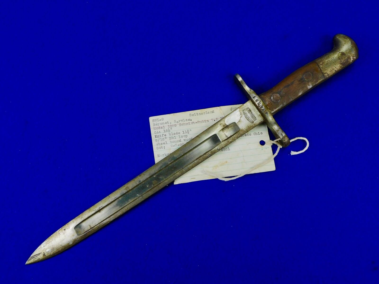 Swiss Switzerland WW2 Model 1889 Vintage Bayonet Fighting Knife