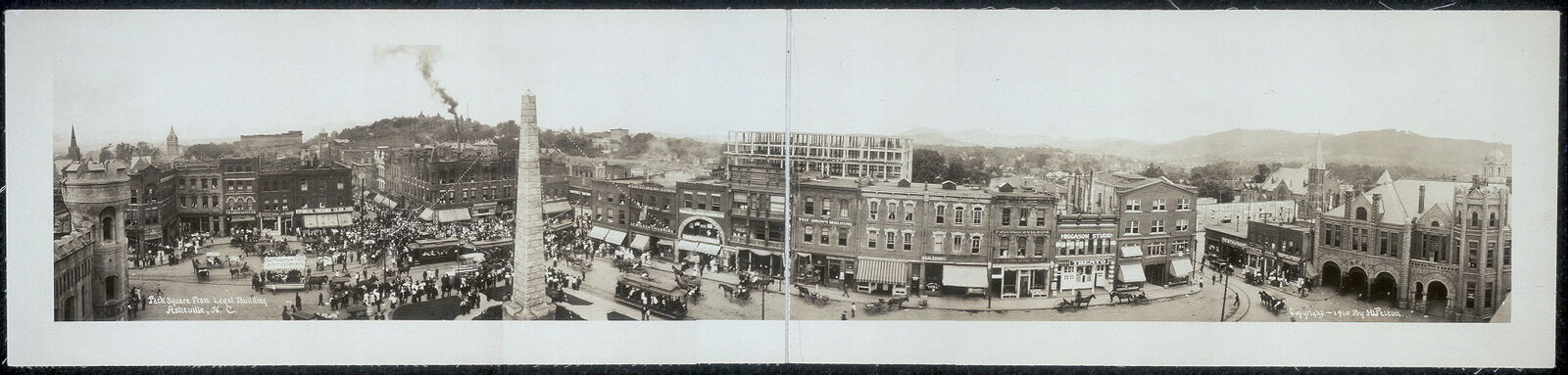 1910 Panoramic: Pack Square from Legal Building,Asheville,North Carolina
