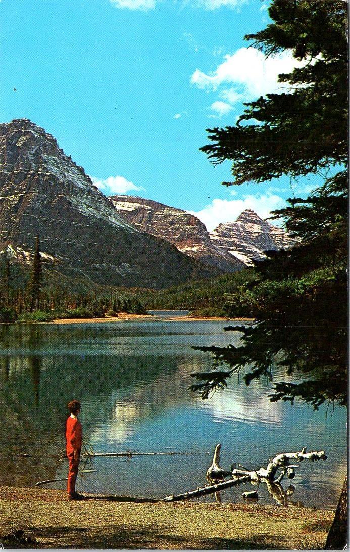 1965, Upper Two Medicine Lake, GLACIER NATIONAL PARK, Montana Postcard