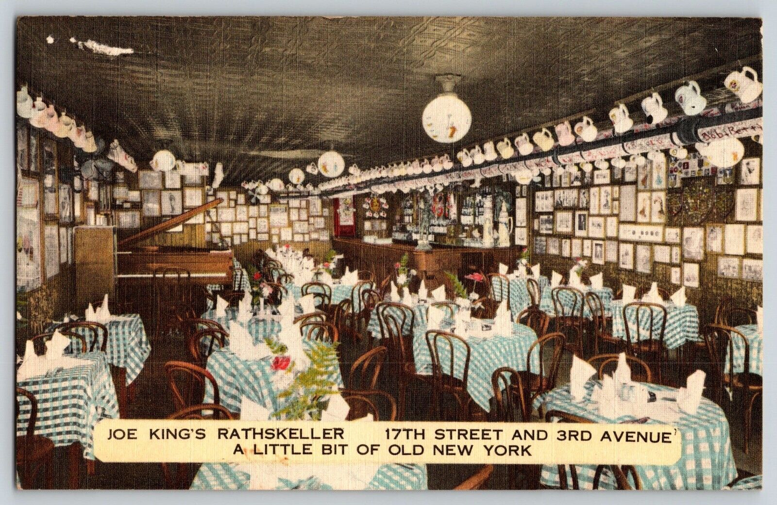 Postcard Joe Kings Rathkeller - Old New York Restaurant w Interior