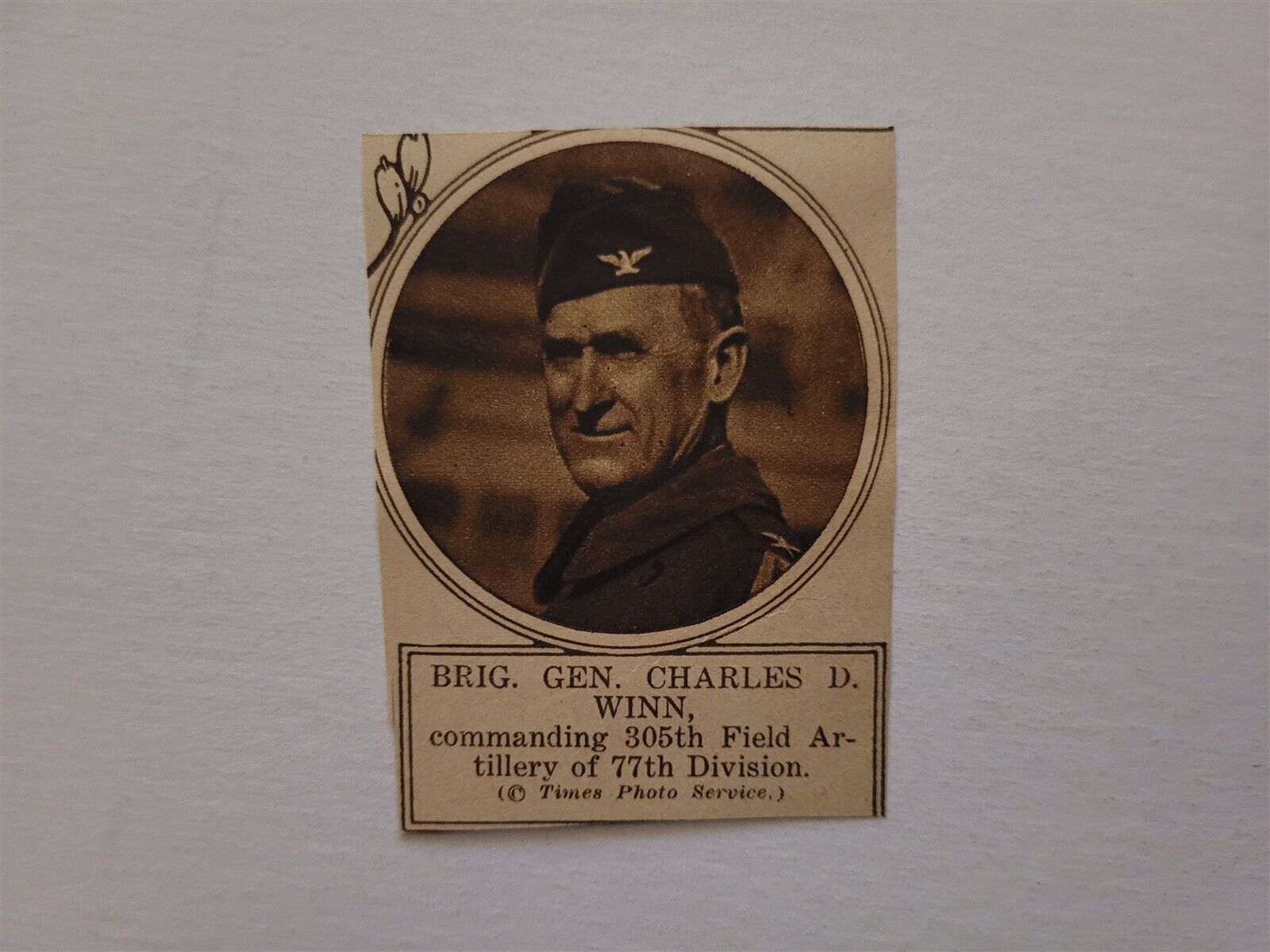 Brigadier General Charles D. Winn 77th Division 1919 WW1 World War 1 Picture