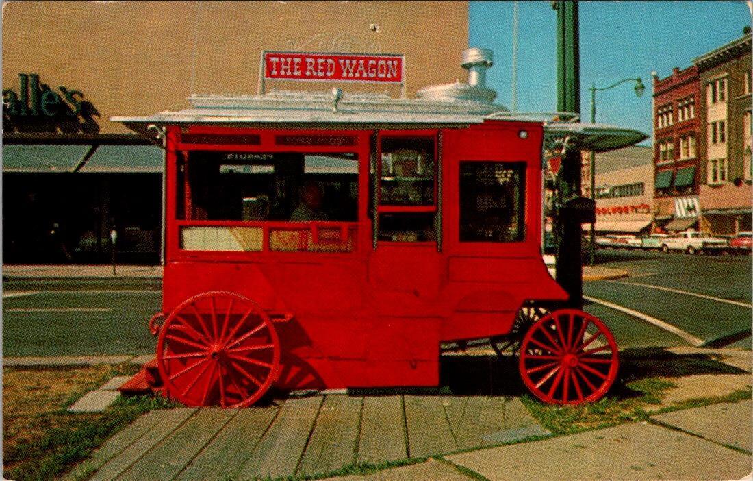 Sandusky, OH Ohio SANDUSKY RED WAGON Popcorn Stand~Candy Cart ROADSIDE  Postcard