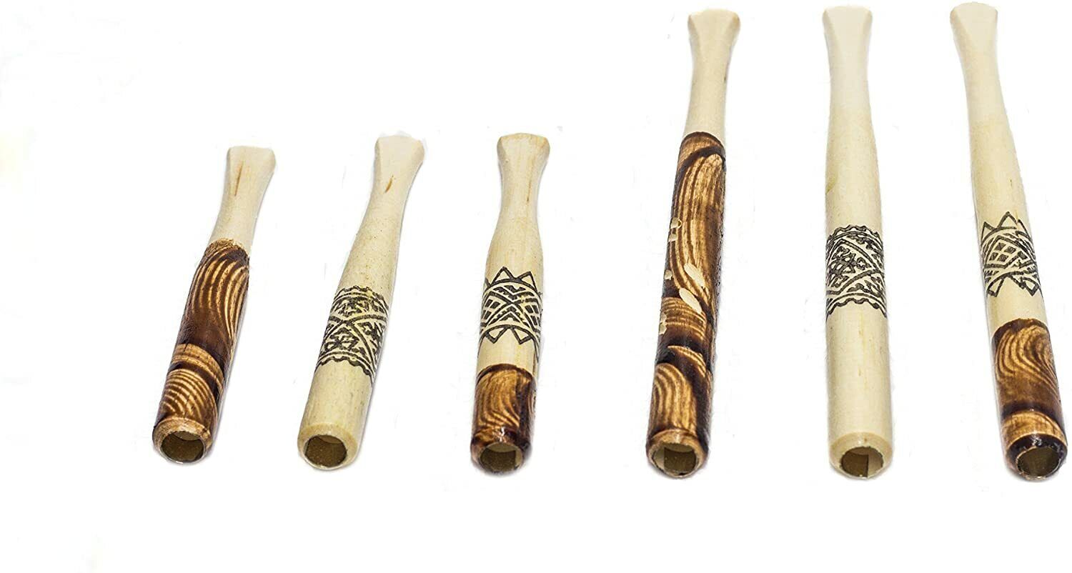 Set of 6 Wooden Handmade Regular Cigarette Holder Mouthpiece