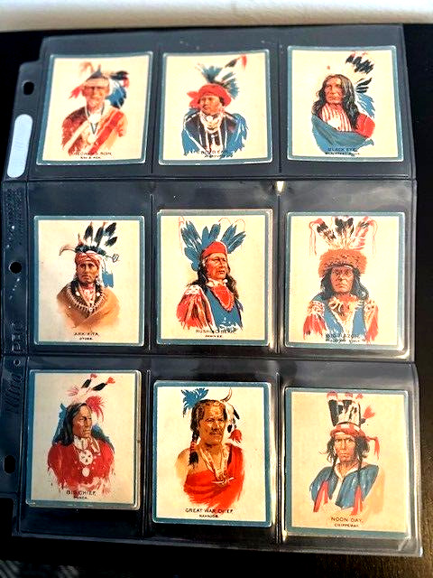 British American Tobacco early 1900\'s Set of 50 Indian chief collector cards