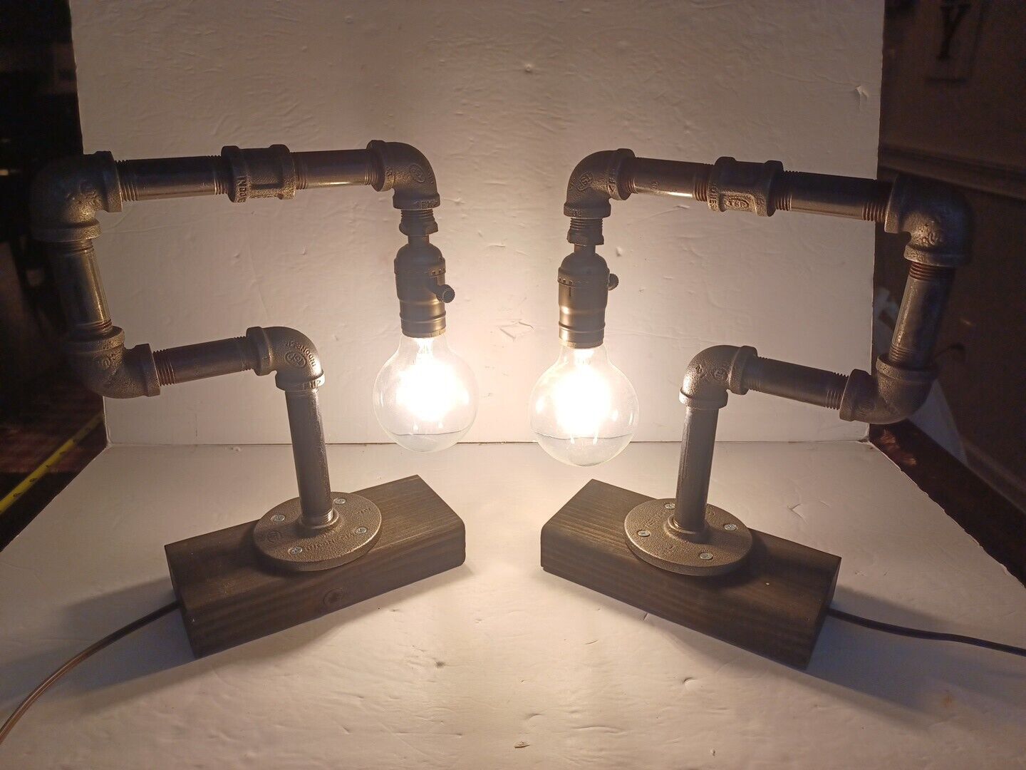 Industrial Style Waterpipe/Steampipe Table Lamps (2) 12\