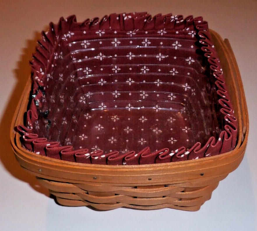 Longaberger 1993 Bayberry Basket With Protector Decorative Liner