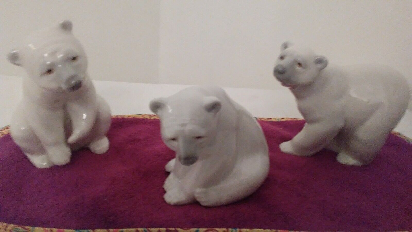 Lladro Set Of 3 Polar Bears Porcelain Figurines NIB Vintage