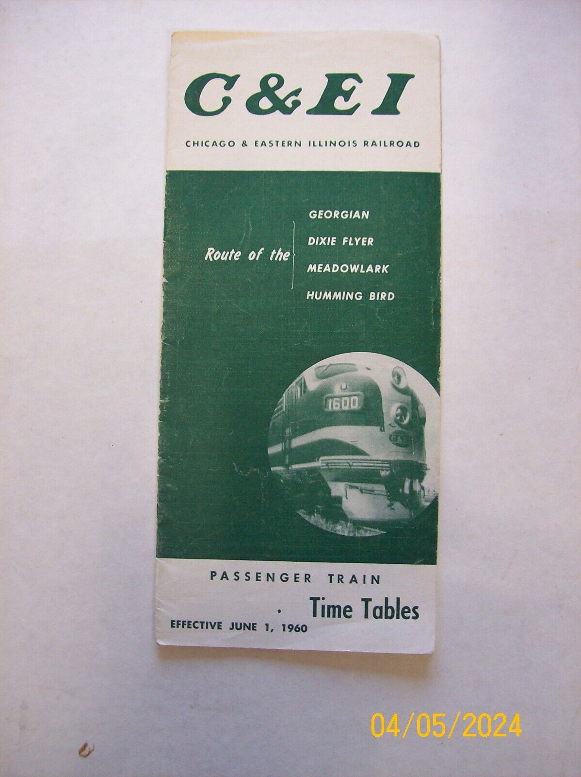 Chicago & Eastern Illinois Ry. Public Timetables  June 1960