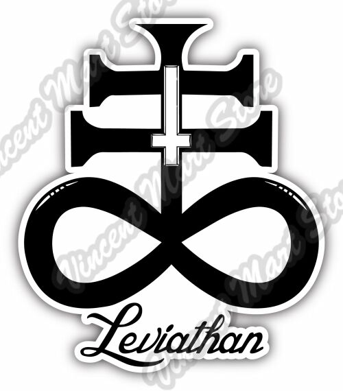 Leviathan Cross Satan Hell Devil Creature Car Bumper Vinyl Sticker Decal 4\