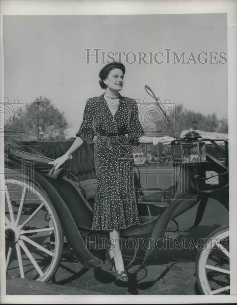 1950 Press Photo Spring & summer fashion dress on model