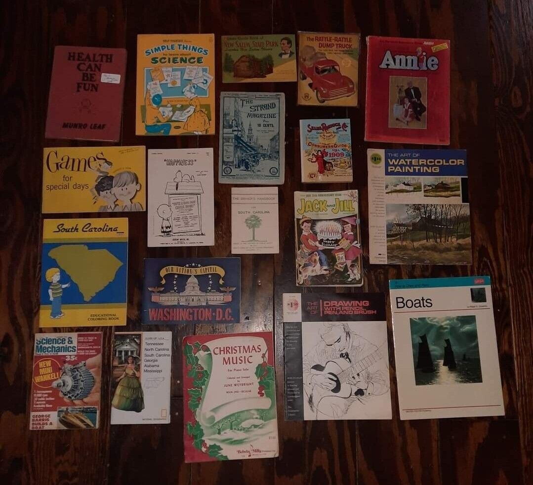 Huge lot of vintage books magazines children's dump truck strand Jack and Jill