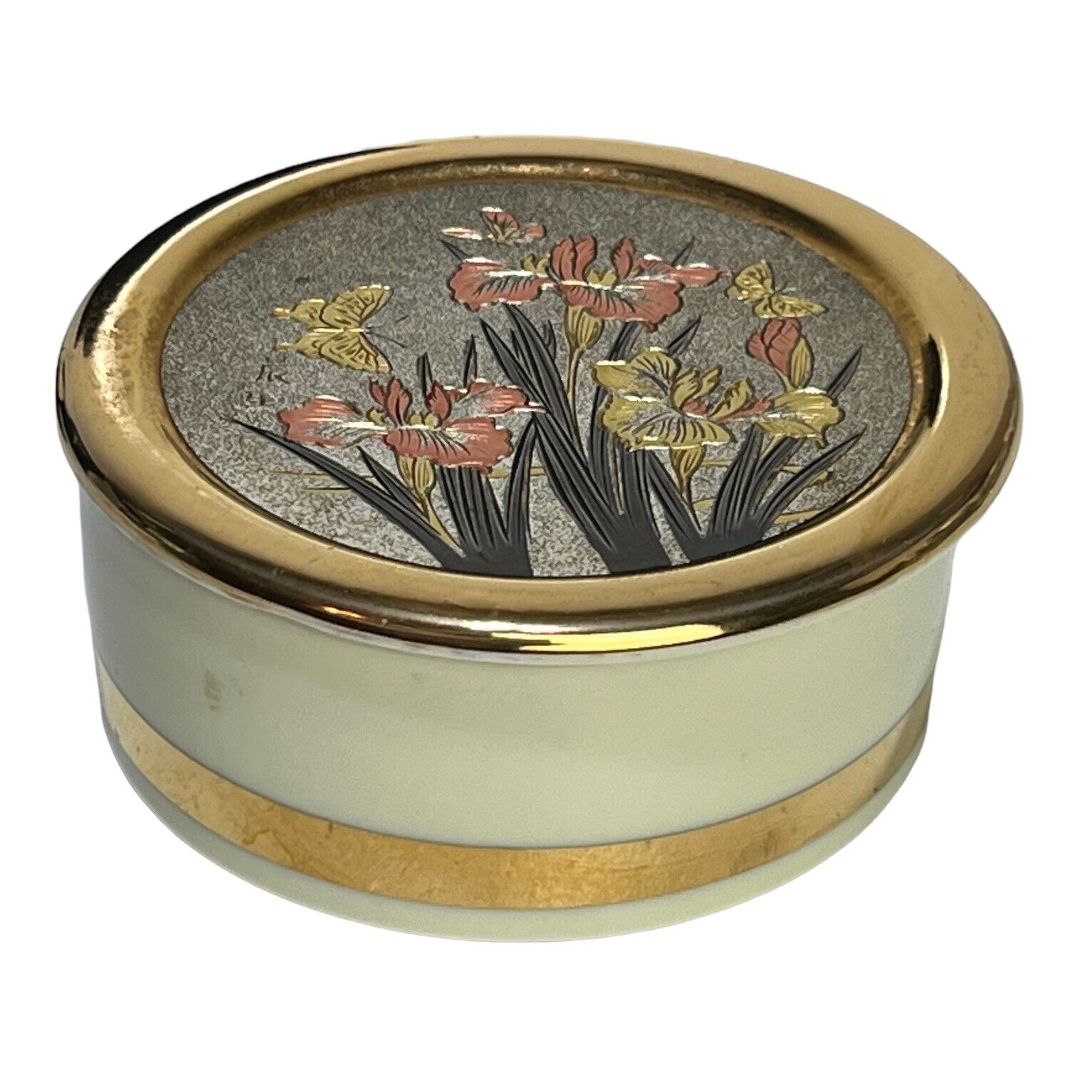 Vintage Art of Chokin Porcelain Covered Trinket Box