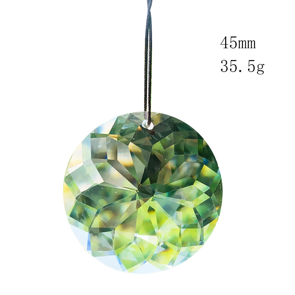45MM Faceted Round Prism Crystal 2PC Fengshui Hanging chandelier Suncatcher DIY