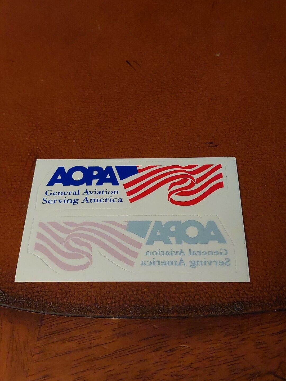 Vtg AOPA General Aviation Serving America Sticker Decal Red White & Blue