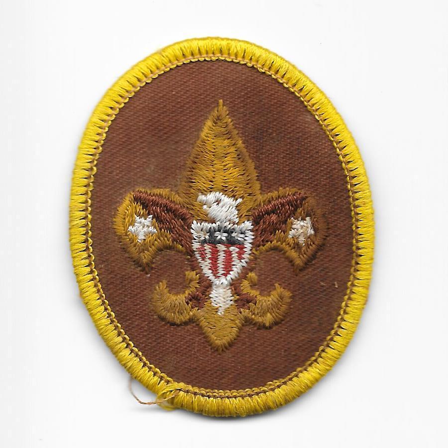 Tenderfoot Rank Patch 1975-1989 TFB-1-7-04 Clear Waffle PB Boy Scouts BSA stn