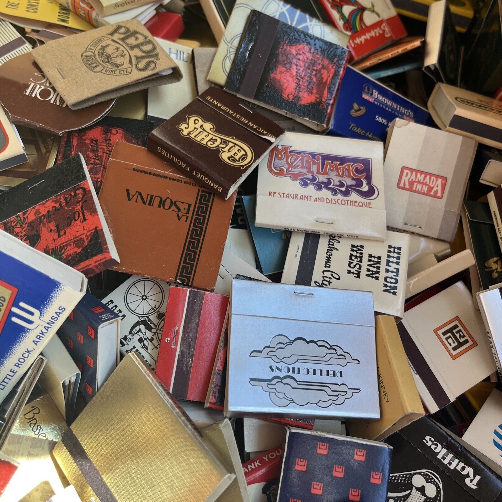 Lot of 65  Estate Fresh Vintage Full Unused Matchbooks No Dups - See Pics