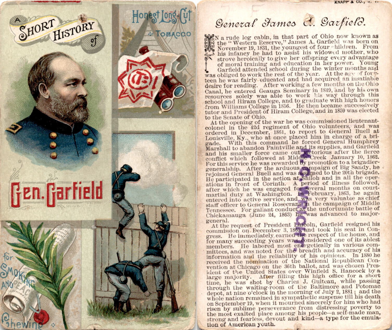 N114 Duke, History Of Generals, Civil War, 1888, Garfield, James (B)
