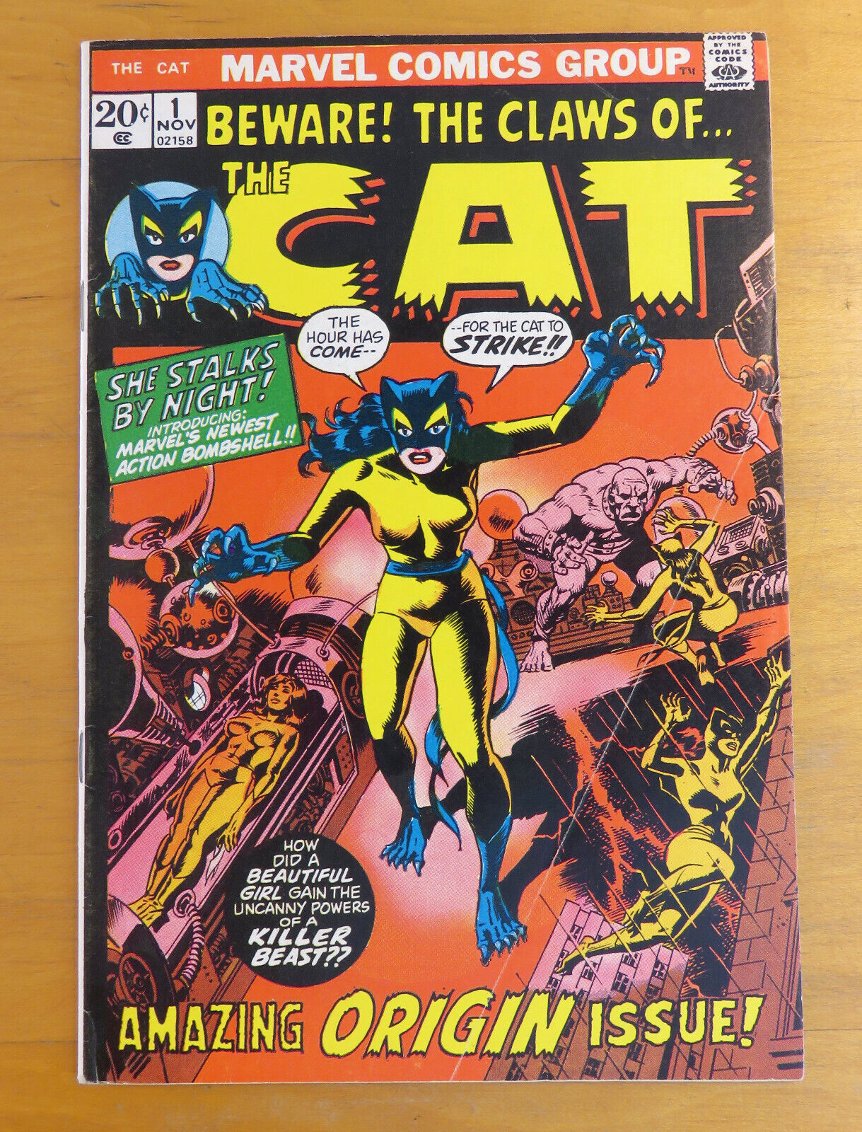 Beware the Claws of the Cat #1 - lot B - Marvel comic 1972 1st Tigra FN