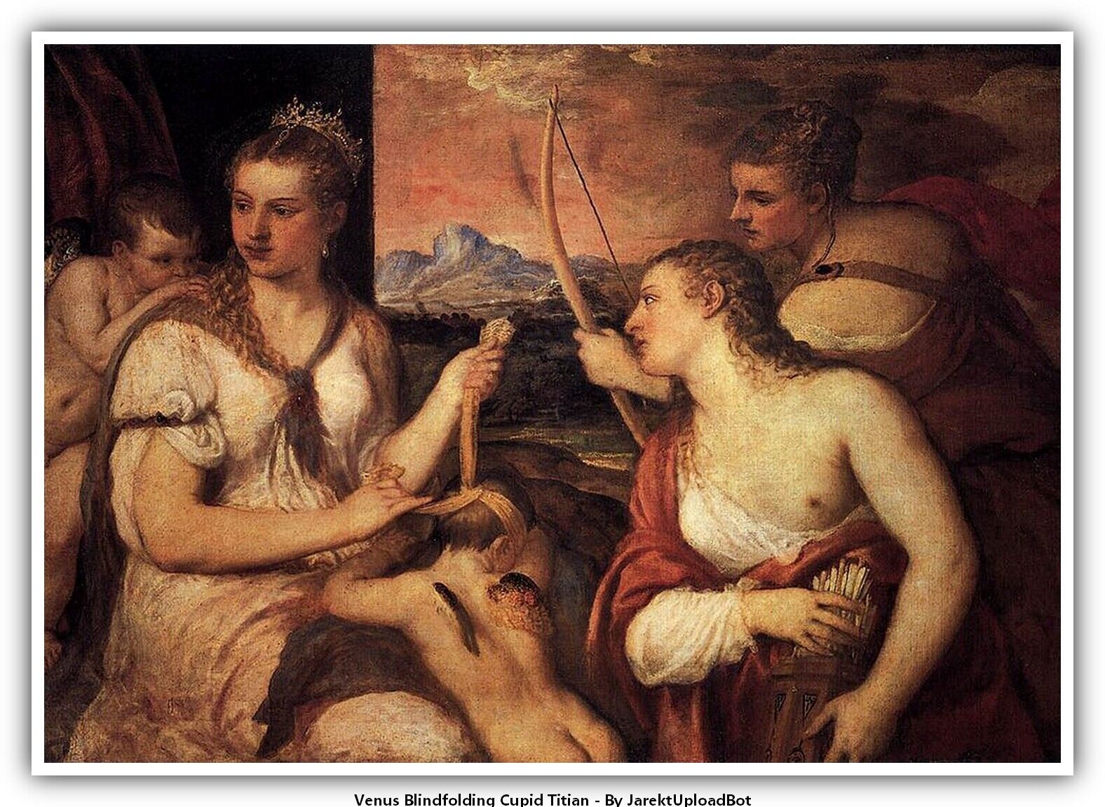 Venus Blindfolding Cupid Titian