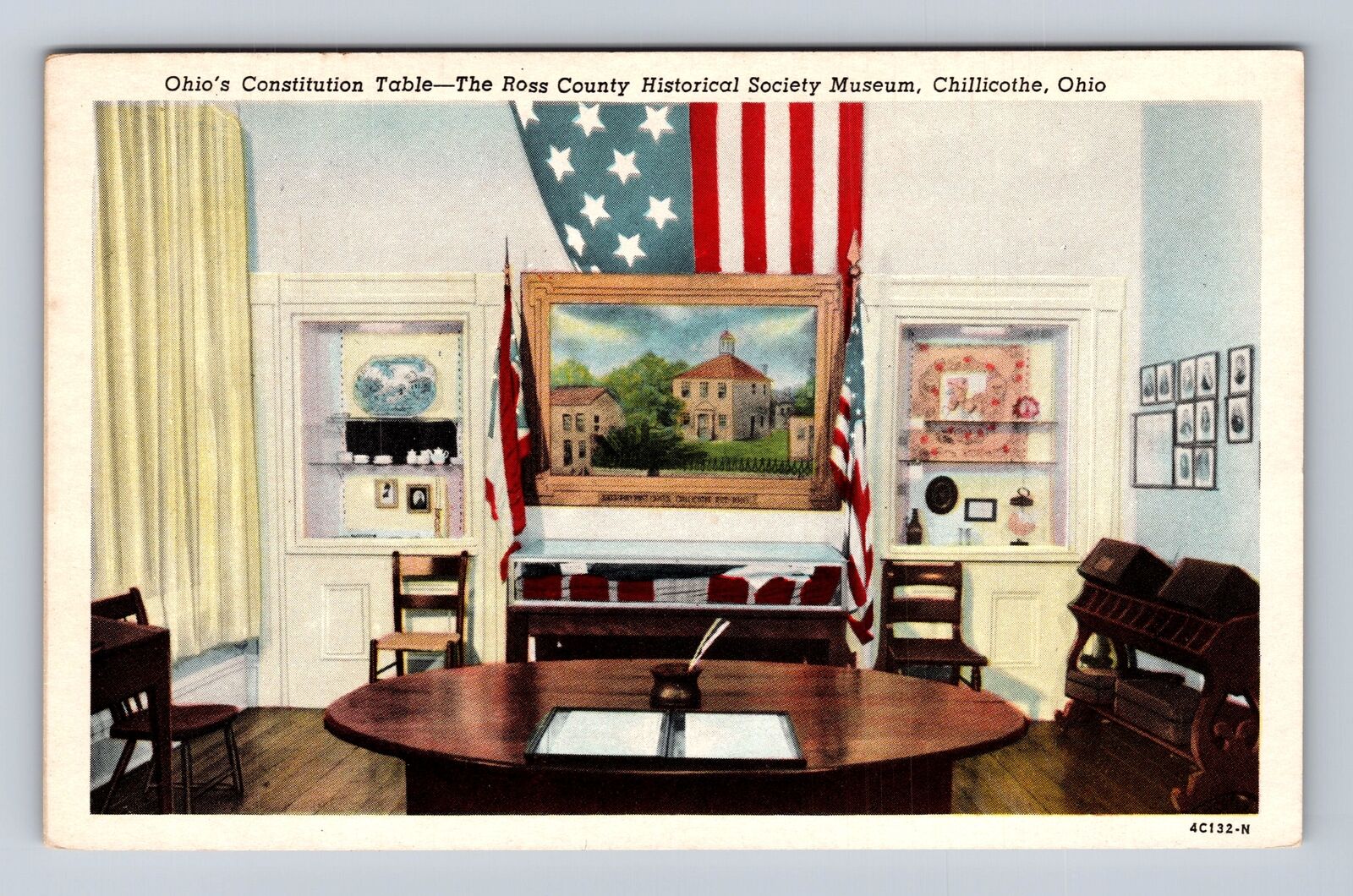 Chillicothe OH-Ohio, Constitution Table, Historical Society, Vintage Postcard