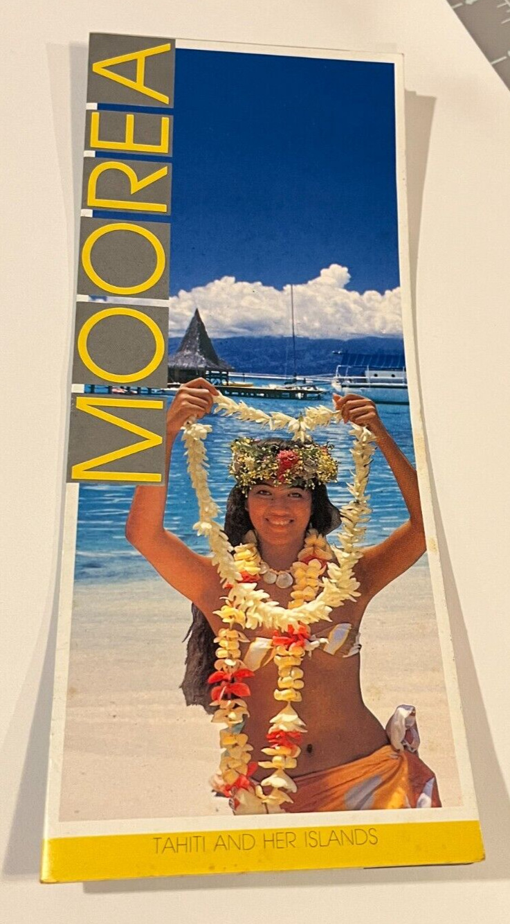 Moorea, Tahiti 1987 Travel Map Brochure Guide